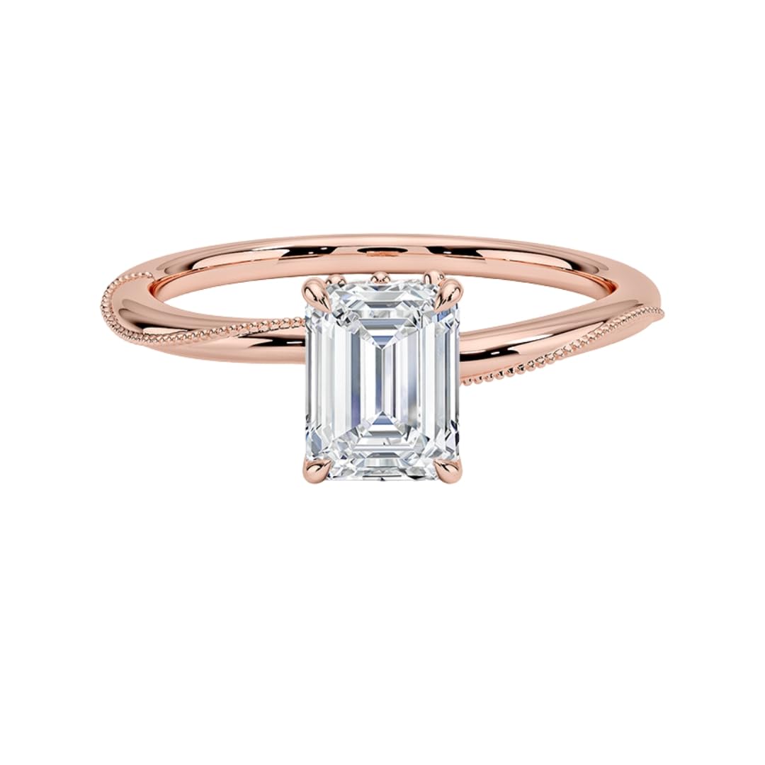 1 CT Emerald Cut Lab Grown Diamond Engagement Ring - view 4