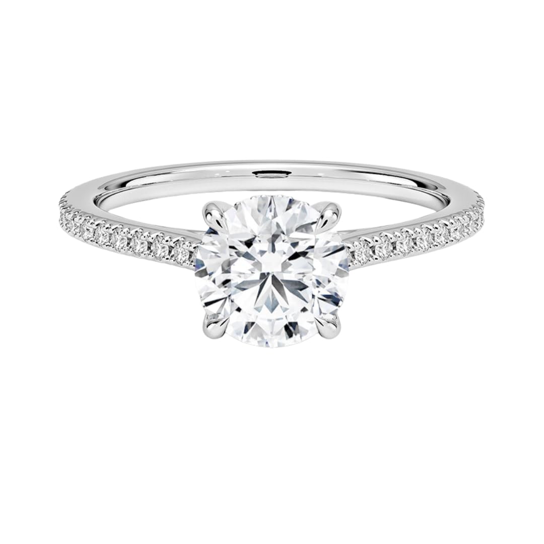 Hidden Halo 1 CT Round Cut Lab Grown Diamond Engagement Ring - view 1