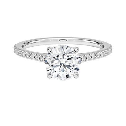Hidden Halo 1 CT Round Cut Lab Grown Diamond Engagement Ring - view 1