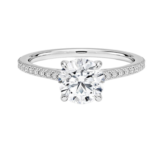 Hidden Halo 1 CT Round Cut Lab Grown Diamond Engagement Ring - view 1