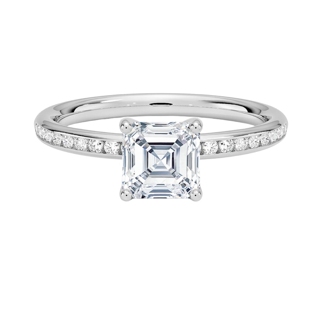 1 CT Asscher Cut Lab Grown Diamond Engagement Ring - view 1