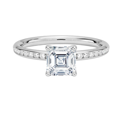 1 CT Asscher Cut Lab Grown Diamond Engagement Ring - view 1