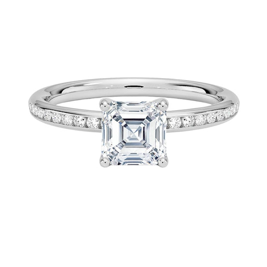 1 CT Asscher Cut Lab Grown Diamond Engagement Ring - view 1