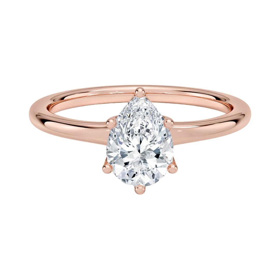 1 CT Pear Cut Lab Grown Diamond Engagement Ring - view 1