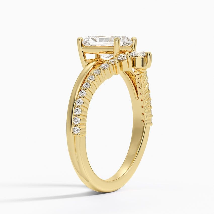 Solitaire 1 CT Radiant Cut Lab Grown Diamond Curved Engagement Ring - view 5