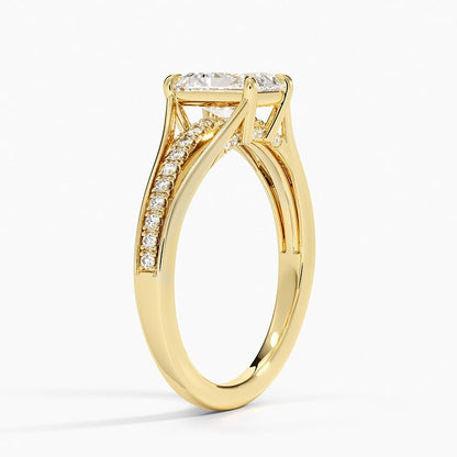 Pave 1 CT Radiant Cut Lab Grown Diamond Engagement Ring - view 2