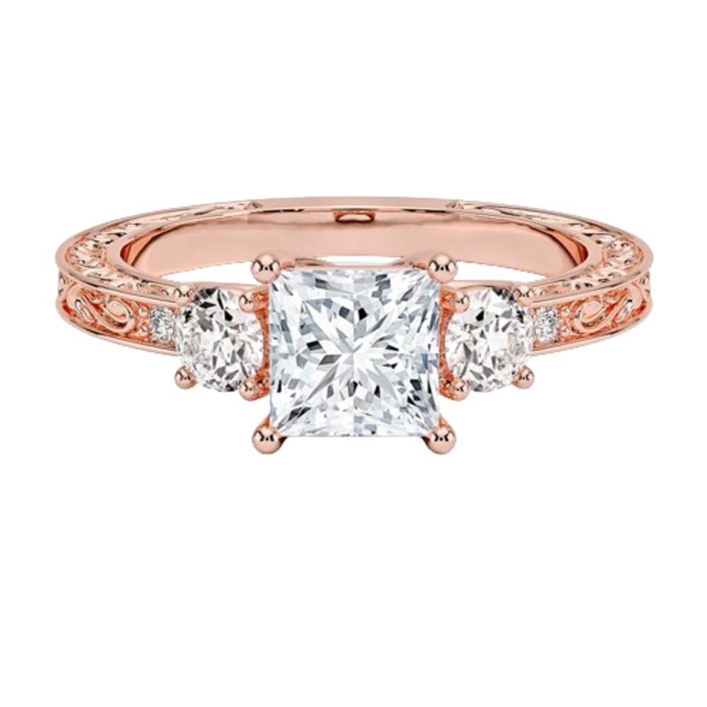 Solitaire 1 CT Princess Cut Lab Grown Diamond Engagement Ring - view 4