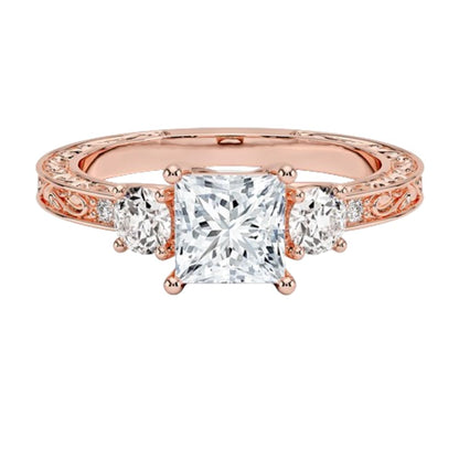 Solitaire 1 CT Princess Cut Lab Grown Diamond Engagement Ring - view 4