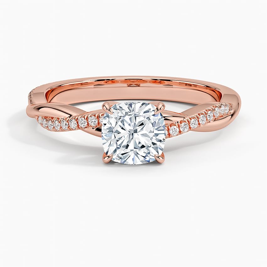 Twisted Vine 1 CT Cushion Cut Lab Grown Diamond Ring - view 4