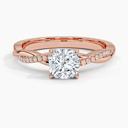 Twisted Vine 1 CT Cushion Cut Lab Grown Diamond Ring - view 4