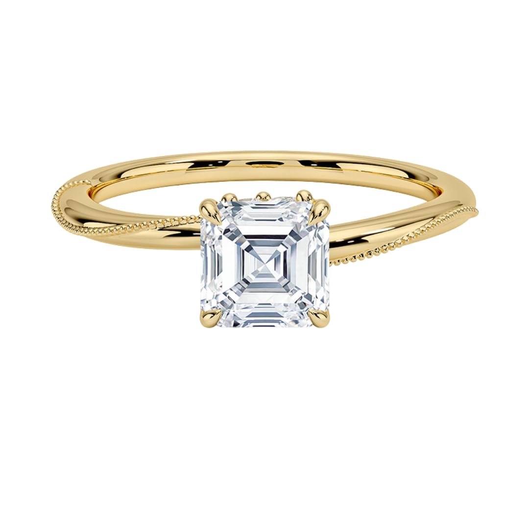 1 CT Asscher Cut Lab Grown Diamond Engagement Ring - view 2