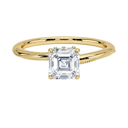 1 CT Asscher Cut Lab Grown Diamond Engagement Ring - view 2