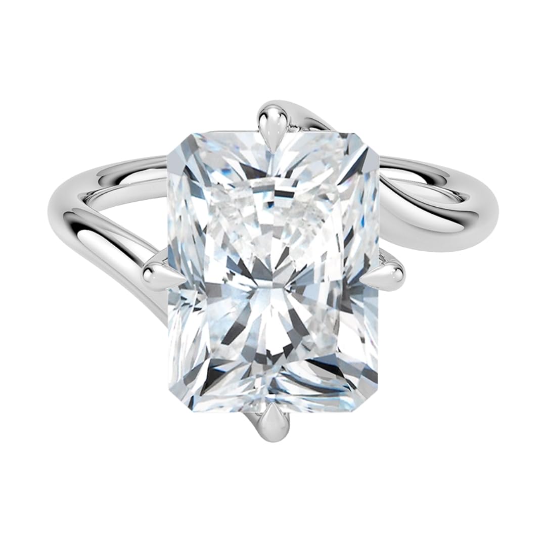 Radiant Cut 5 CT Lab Grown Diamond Engagement Ring - view 1