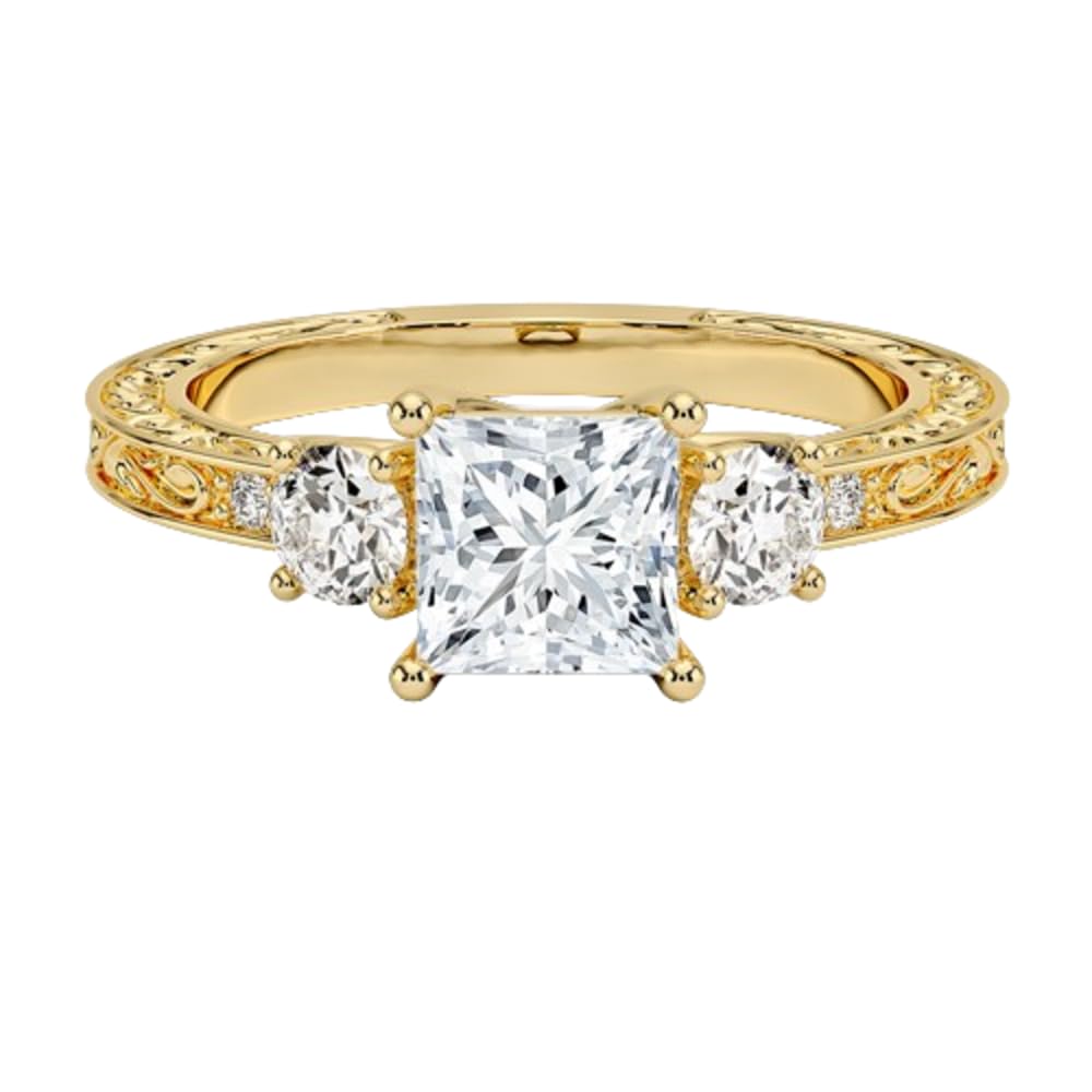 Solitaire 1 CT Princess Cut Lab Grown Diamond Engagement Ring - view 1