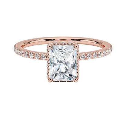 Hidden Halo 1 CT Radiant Cut Lab Grown Diamond Ring - view 6