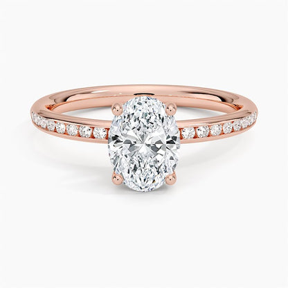 1 CT Oval Cut Lab Grown Diamond Engagement Ring - view 4