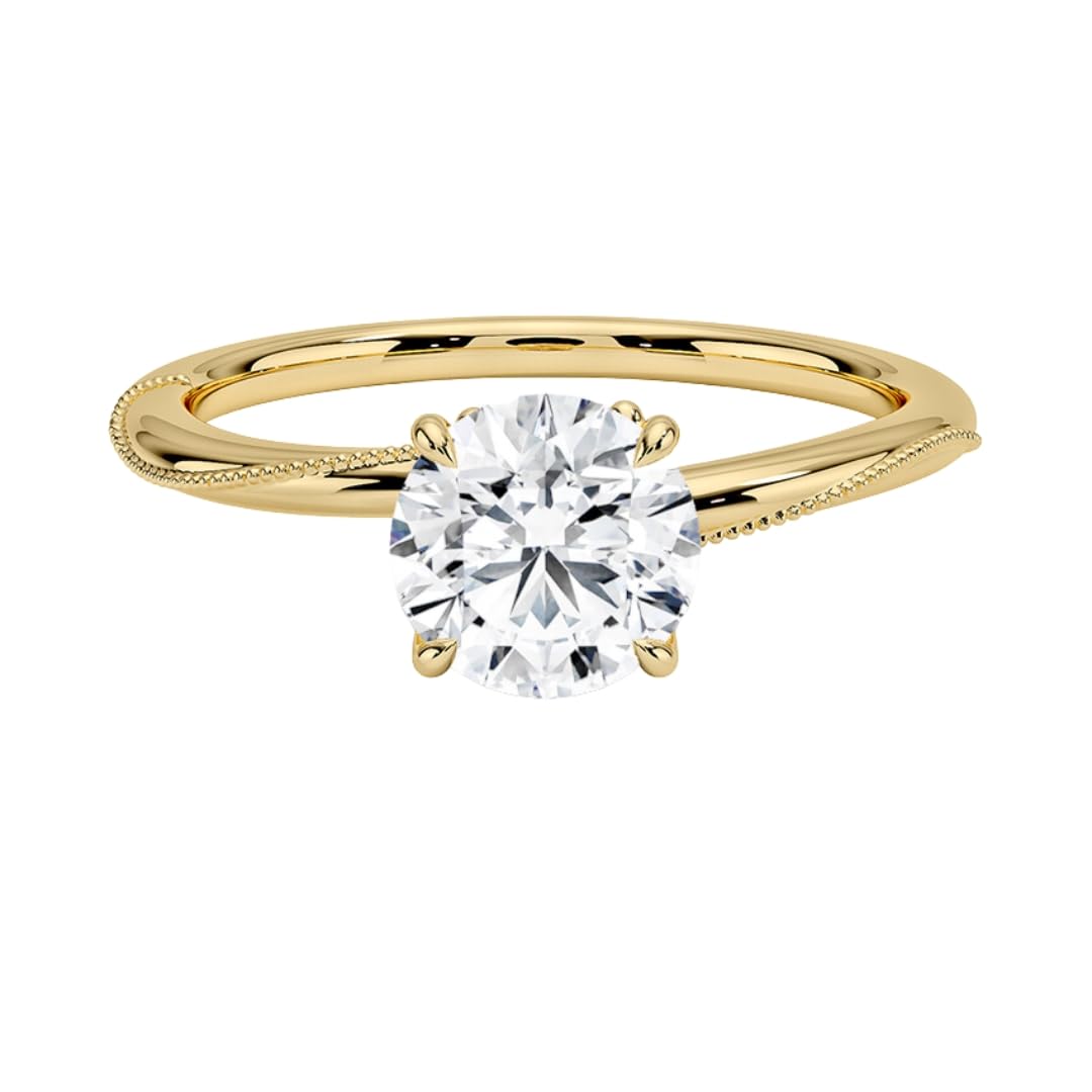 1 CT Round Cut Lab Grown Diamond Engagement Ring - view 1
