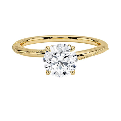 1 CT Round Cut Lab Grown Diamond Engagement Ring - view 1