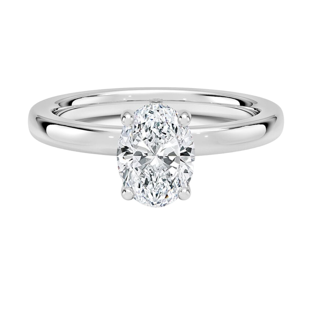 Hidden Halo 1 CT Oval Cut Lab Grown Diamond Engagement Ring - view 1