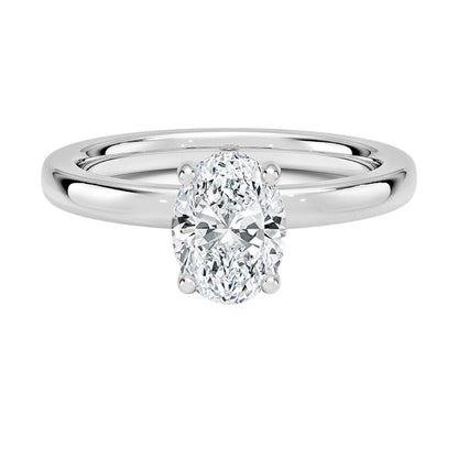 Hidden Halo 1 CT Oval Cut Lab Grown Diamond Engagement Ring - view 1