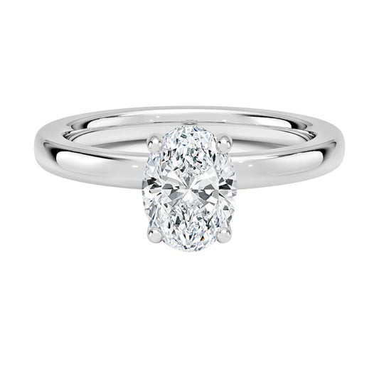 Hidden Halo 1 CT Oval Cut Lab Grown Diamond Engagement Ring - view 1