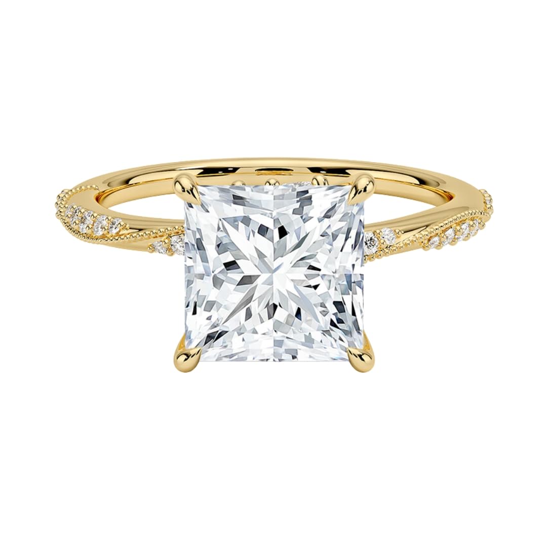 2 CT Princess Cut Lab Grown Diamond Engagement Ring - view 1