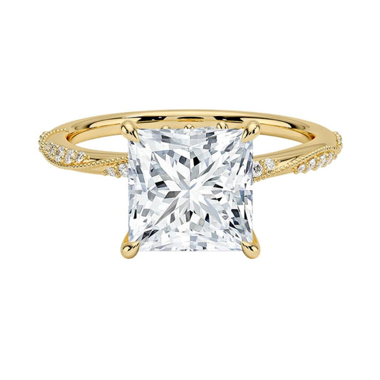 2 CT Princess Cut Lab Grown Diamond Engagement Ring - view 1