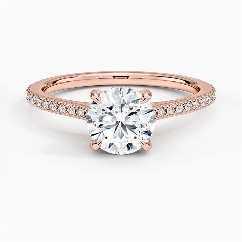 Hidden Halo 1 CT Round Cut Lab Grown Diamond Engagement Ring - view 6