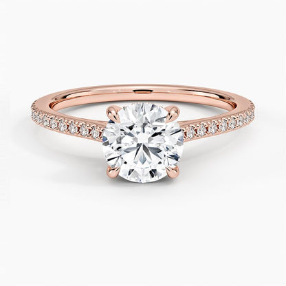 Hidden Halo 1 CT Round Cut Lab Grown Diamond Engagement Ring - view 6