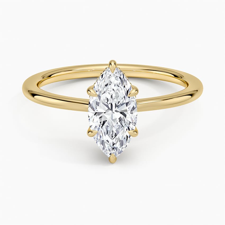 Hidden Halo 1 CT Marquise Cut Lab Grown Diamond Engagement Ring - view 4