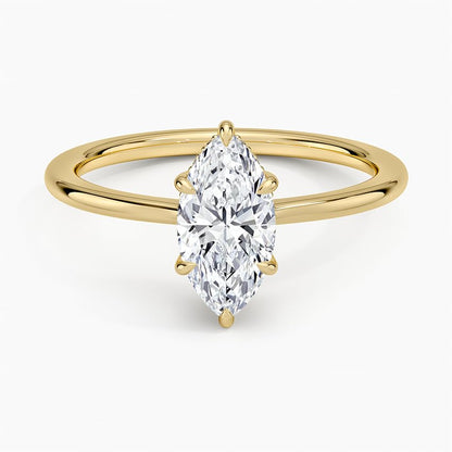 Hidden Halo 1 CT Marquise Cut Lab Grown Diamond Engagement Ring - view 4