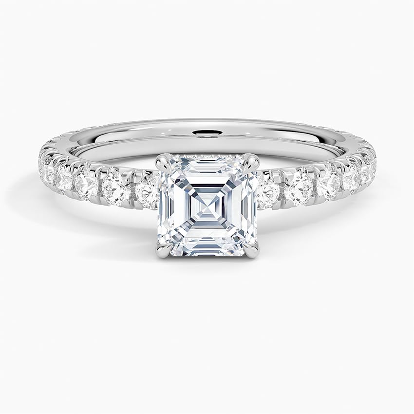 Solitaire 1 CT Asscher Cut Lab Grown Diamond Engagement Ring - view 6