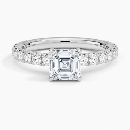 Solitaire 1 CT Asscher Cut Lab Grown Diamond Engagement Ring - view 6