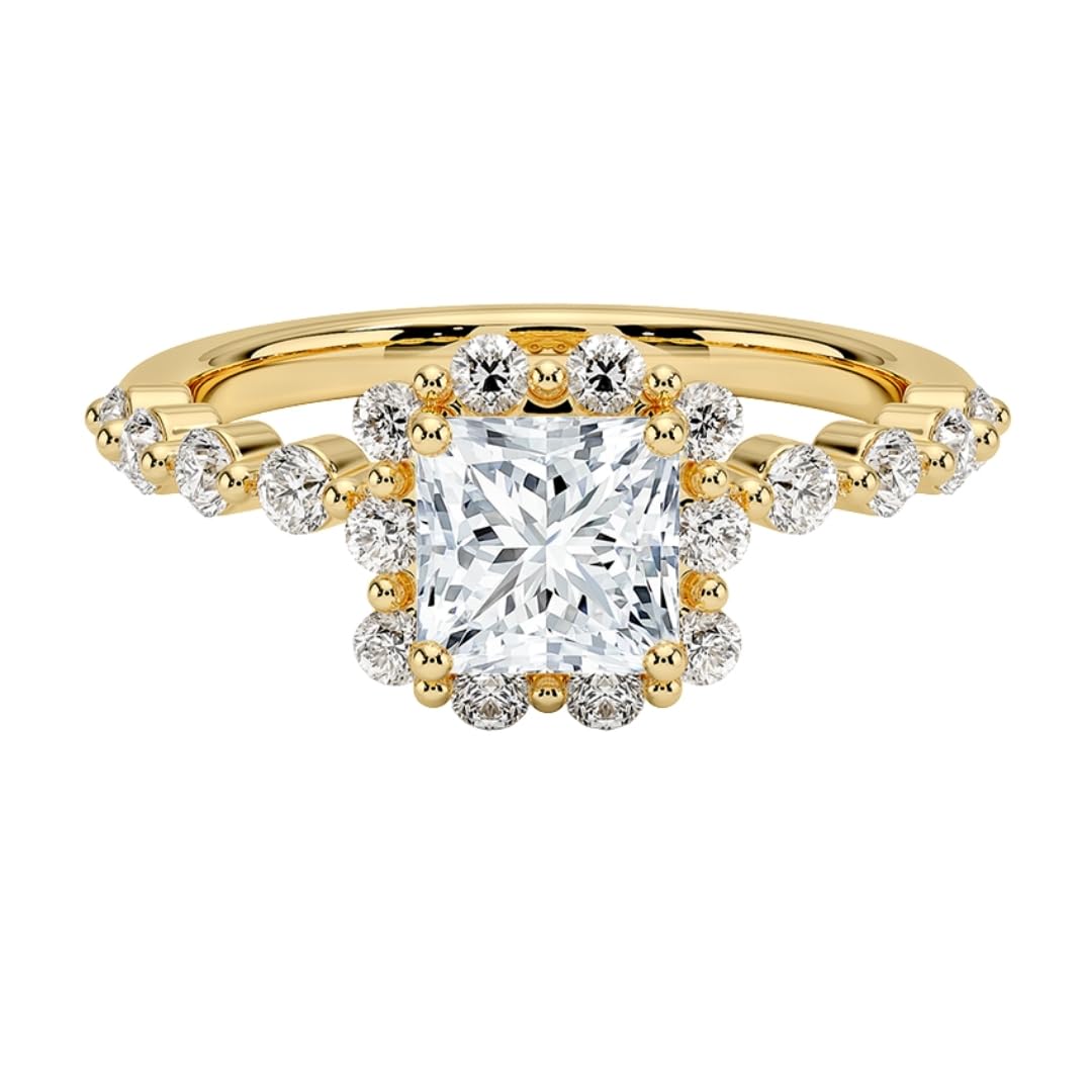 Halo 1 CT Princess Cut Lab Grown Diamond Engagement Ring