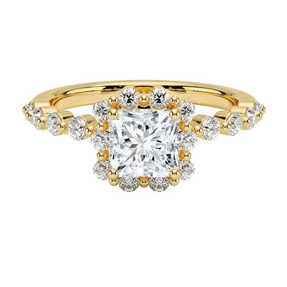 Halo 1 CT Princess Cut Lab Grown Diamond Engagement Ring