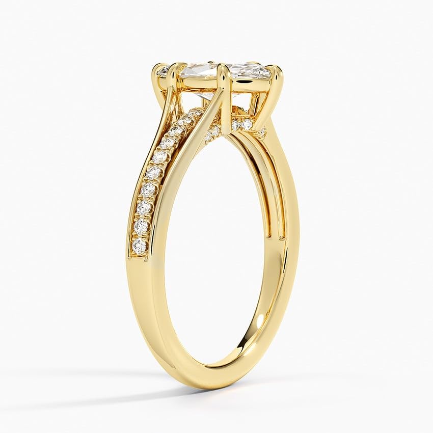 Pave 1 CT Marquise Cut Lab Grown Diamond Engagement Ring - view 2