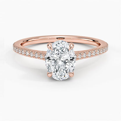 Solitaire 1 CT Oval Cut Lab Grown Diamond Engagement Ring - view 6