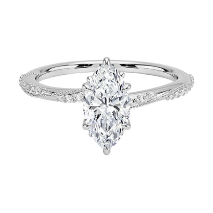 Solitaire 1 CT Marquise Cut Lab Grown Diamond Engagement Ring - view 6