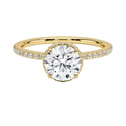 Hidden Halo 1 CT Round Cut Lab Grown Diamond Ring - view 6
