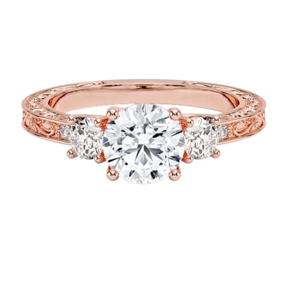 Solitaire 1 CT Round Cut Lab Grown Diamond Engagement Ring - view 6