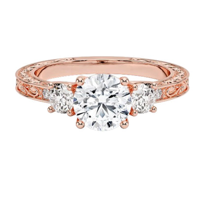 Solitaire 1 CT Round Cut Lab Grown Diamond Engagement Ring - view 6