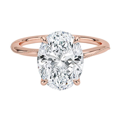 Solitaire 3 CT Oval Cut Lab Grown Diamond Engagement Ring - view 1
