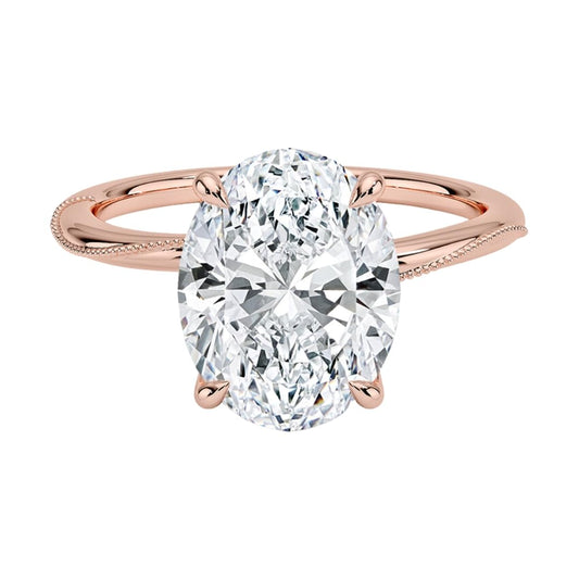 Solitaire 3 CT Oval Cut Lab Grown Diamond Engagement Ring - view 1