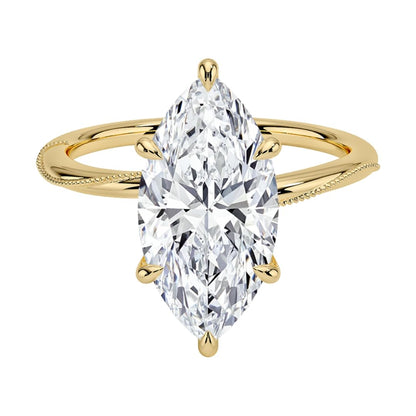 Solitaire 3 CT Marquise Cut Lab Grown Diamond Engagement Ring - view 1