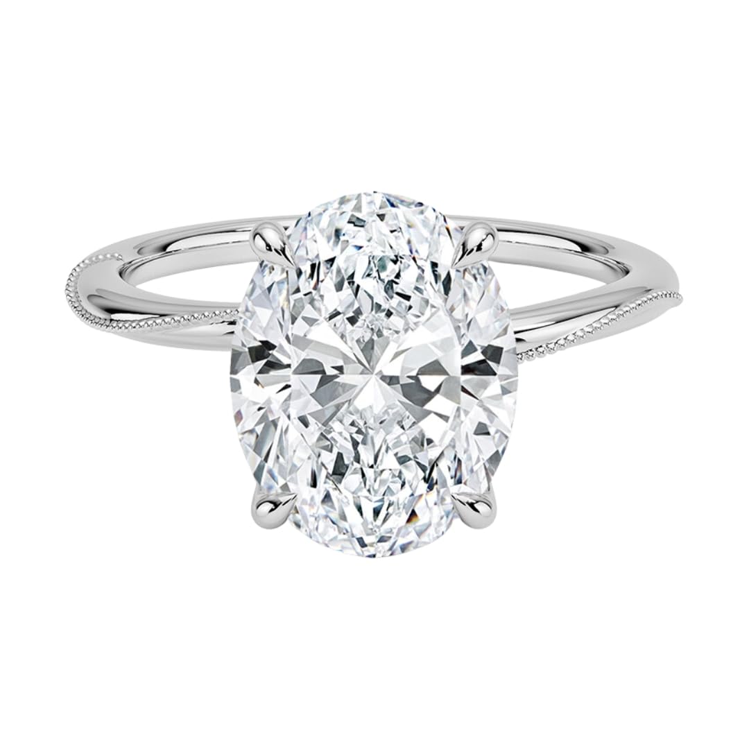 Solitaire 3 CT Oval Cut Lab Grown Diamond Engagement Ring - view 2