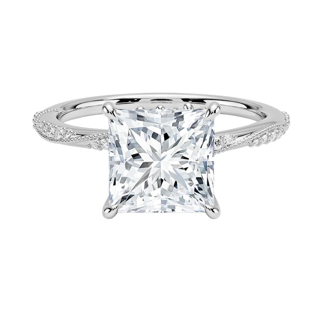 2 CT Princess Cut Lab Grown Diamond Engagement Ring - view 6