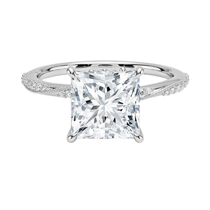 2 CT Princess Cut Lab Grown Diamond Engagement Ring - view 6