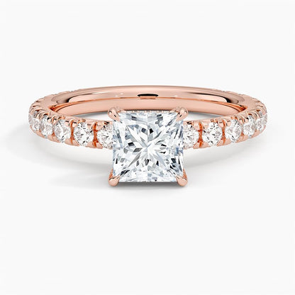 Solitaire 1 CT Princess Cut Lab Grown Diamond Engagement Ring - view 4