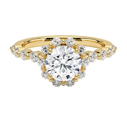 Halo 1 CT Round Cut Lab Grown Diamond Engagement Ring - view 4