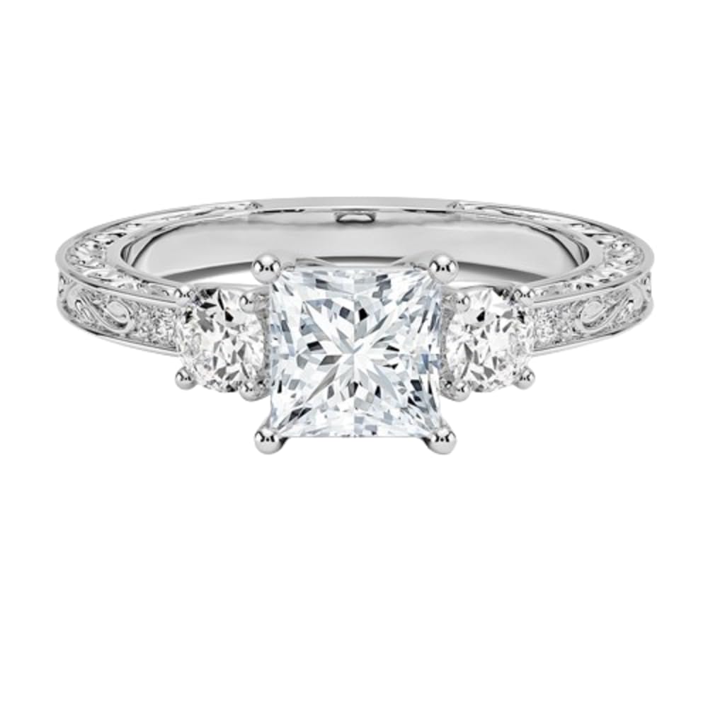 Solitaire 1 CT Princess Cut Lab Grown Diamond Engagement Ring - view 6